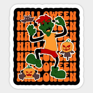 Halloween zombie, halloween tee, halloween scary, zombie halloween, spooky halloween, zombie cartoon Sticker